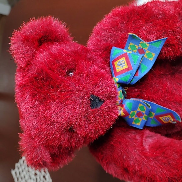 The Vermont Teddy Bear Ruby Red With Bowtie & Companion Guide NWT - Picture 2 of 16